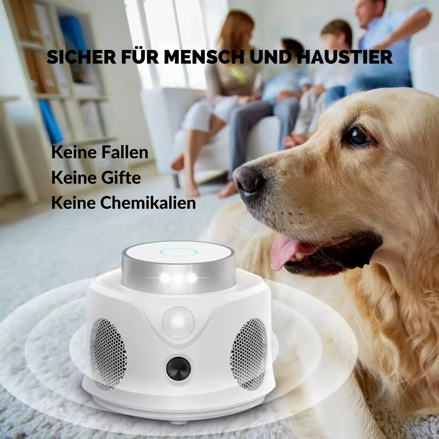 Hochleistungs-Ultraschall-Schädlingsbekämpfer für Mäuse und mehr 120m²